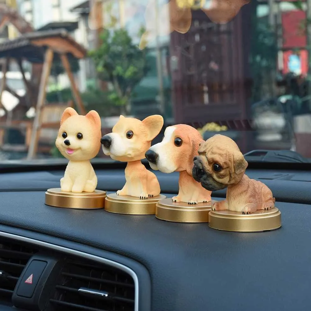 車のダッシュボードの裸の犬の飾りミニボベルヘッド振とう犬かわいいラブラドールポメラニアン装飾アクセサリー