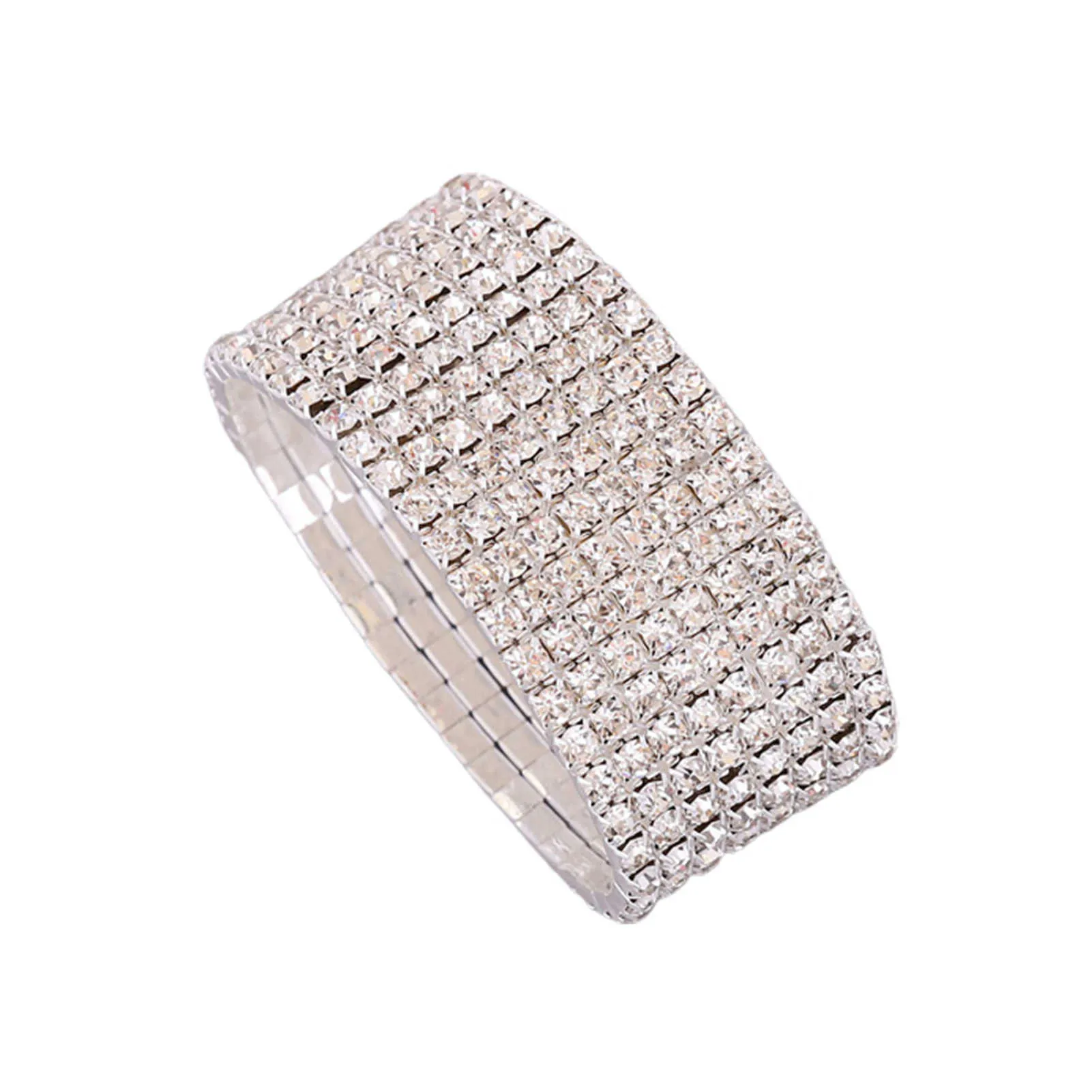 Bracelet incrusté de strass Mutilyeneuses Hautileuse Bracelet étincelante extensible Personnalité Cadeau de bijoux de mode pour femmes D88 Q0719