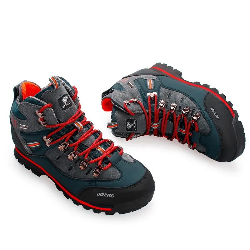 Ayakkabı Botlar Dağ Yürüyüş Su Geçirmez İnek Deri Tırmanış Balık Trail Ayak High Top Hunting Laarzen Trekking Spor Sakuçları J0512