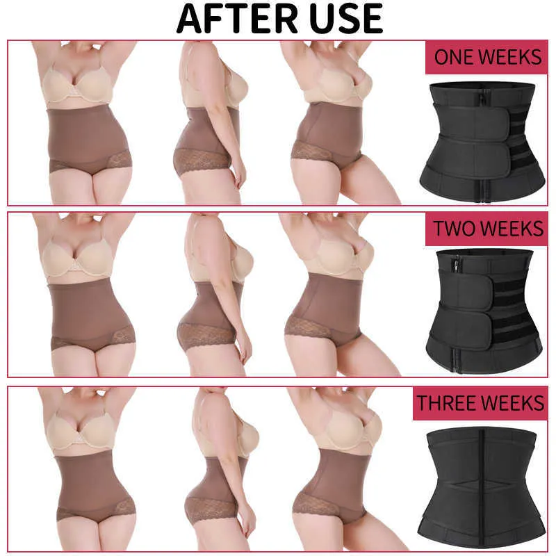 Waist Trainer Neoprene Sweat Shapewear Body Shaper Women Slimming Sheath Belly Reducing Workout Trimmer Belt Corset 211029