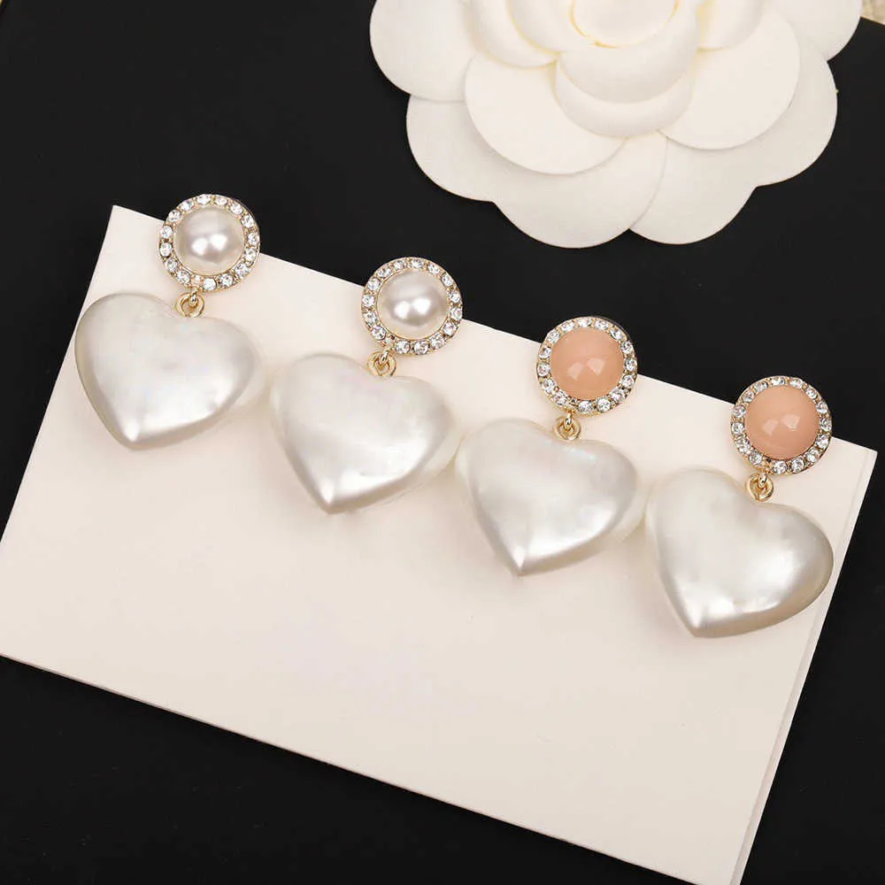 Nouvelles boucles d'oreilles en perles Viande Rose Femmes039s Doux Tempérament Brillant Élégance Halloween Noël Mode 2022 Argent 925 Bijoux5481215