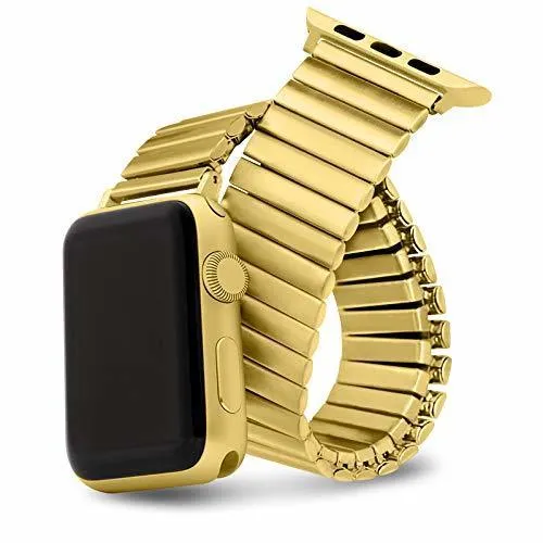 Elastic Watchband para iWatch 38mm 40mm 44mm 42mm mulher de expansão de aço inoxidável de luxo para Apple Watch Series 6 5 4 3 SE 7