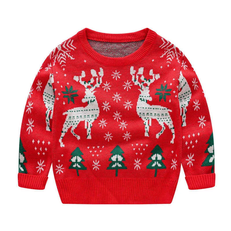 Tricot Pull Pullov Vêtements De Noël Enfant Filles Automne Hiver Vêtements Enfants Garçon Pulls Tricots Rouge Vert Pull Tricoté Y1024