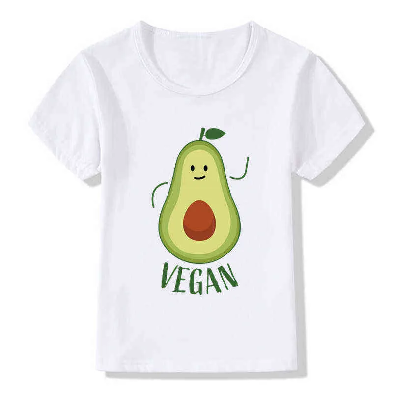 2020 Nowy Koreański Cute Avocado Vegan Girls Koszulki Kawaii Cartoon Toddler Baby Boys Dla Dzieci T Shirt Śmieszne Dzieci Topy, OHKP5352 G1224