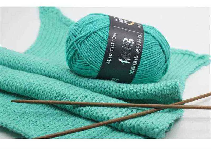 1 unid 50 gramos / bola bebé tejer hilo de lana leche dulce algodón suave hilo grueso tejer a mano lana crochet hilo para bricolaje suéter Y211129