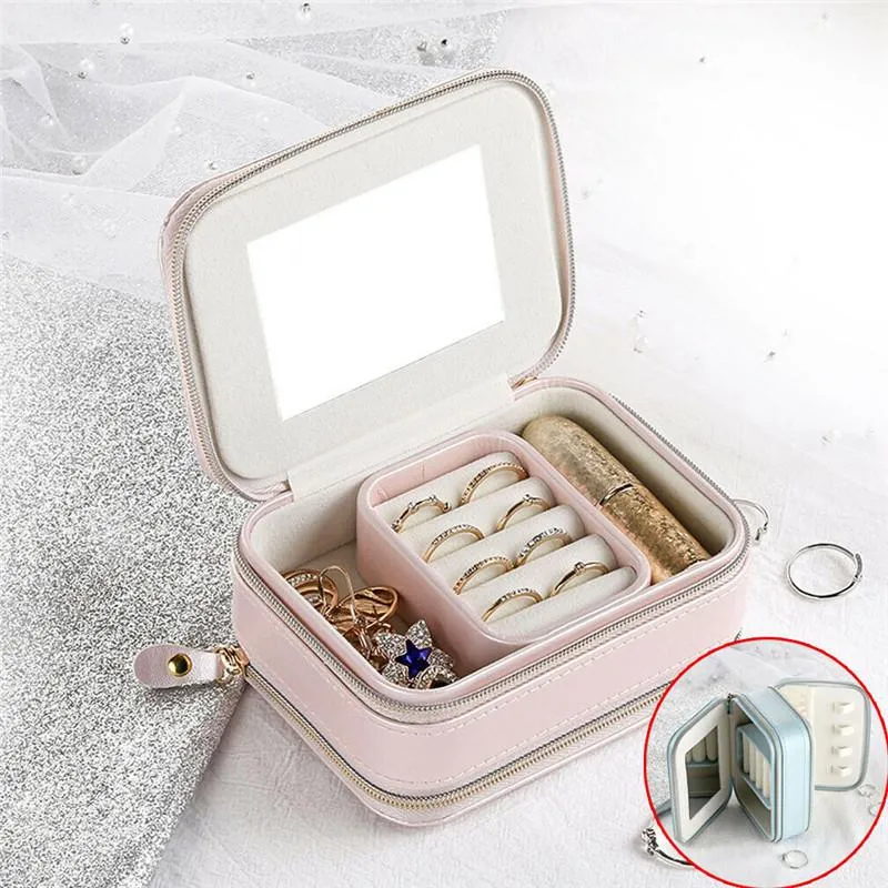 Bathroom Storage & Organization Leather Jewelry Box Organizer Necklace Bracelet Earring Case Holder Gift Portable Travel Ornament277y