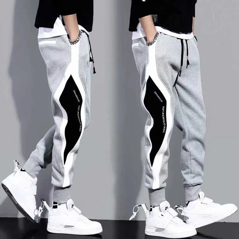 Men Pants Casual Joggers Sweatpants Hip Hop splice Harem Pants Male Trousers Fashion Harajuku Streetwear Men Pants X0723