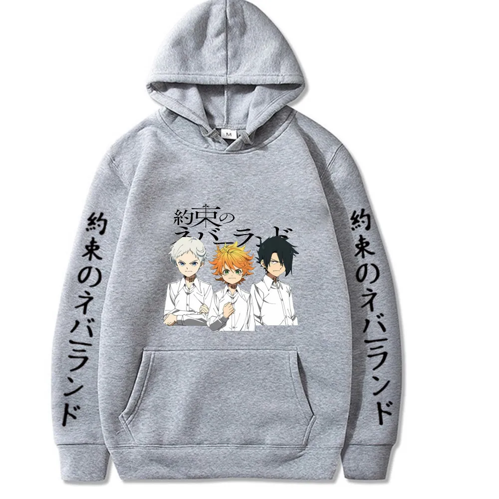 Den Promised Neverlands heta anime hoodie pullover toppar långärmad mode tyg y0319