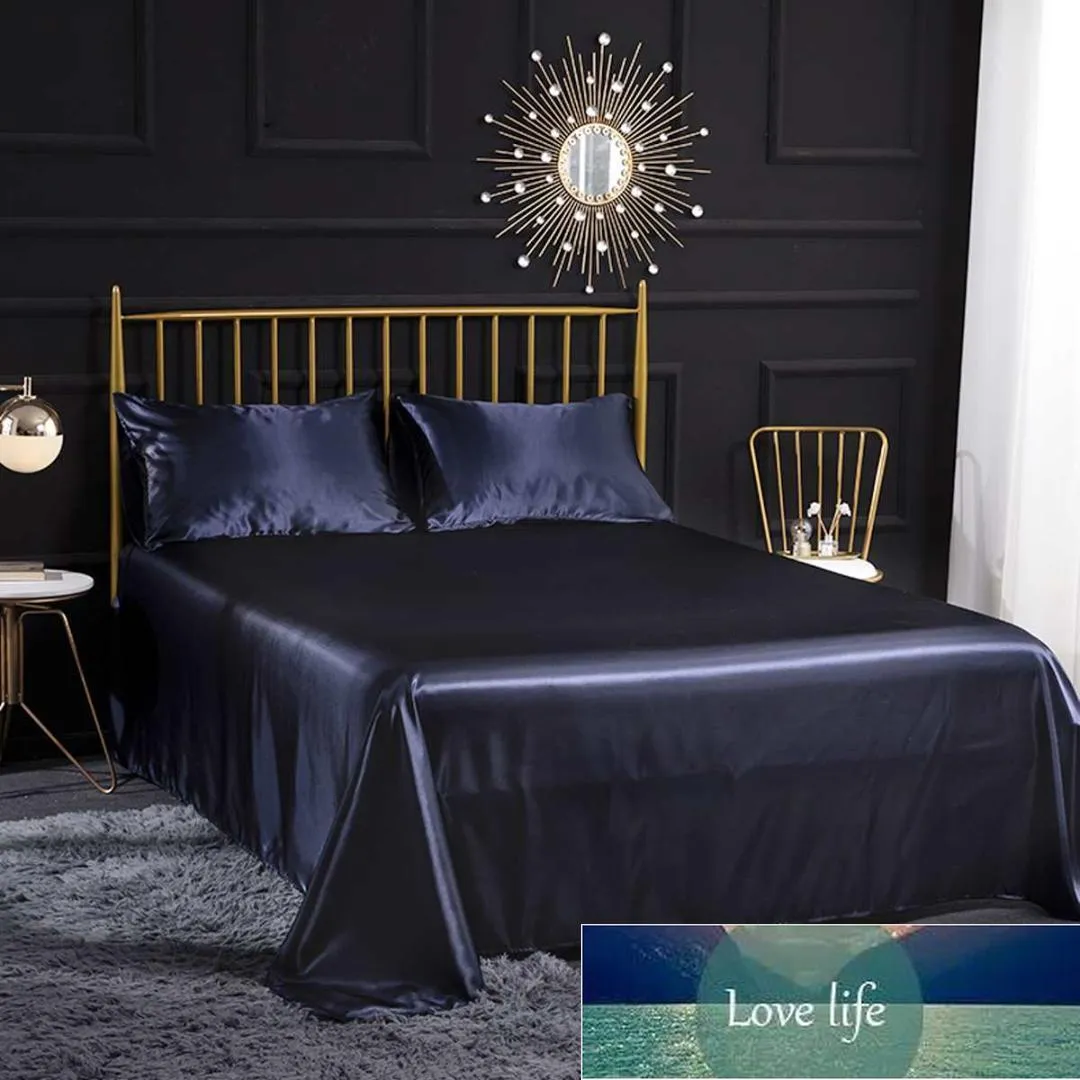 4 pçs conjunto romântico macio seda cetim conjunto de cama casa têxtil conjunto folha plana lençol fronha gêmeo completa rainha rei tamanho fa194o