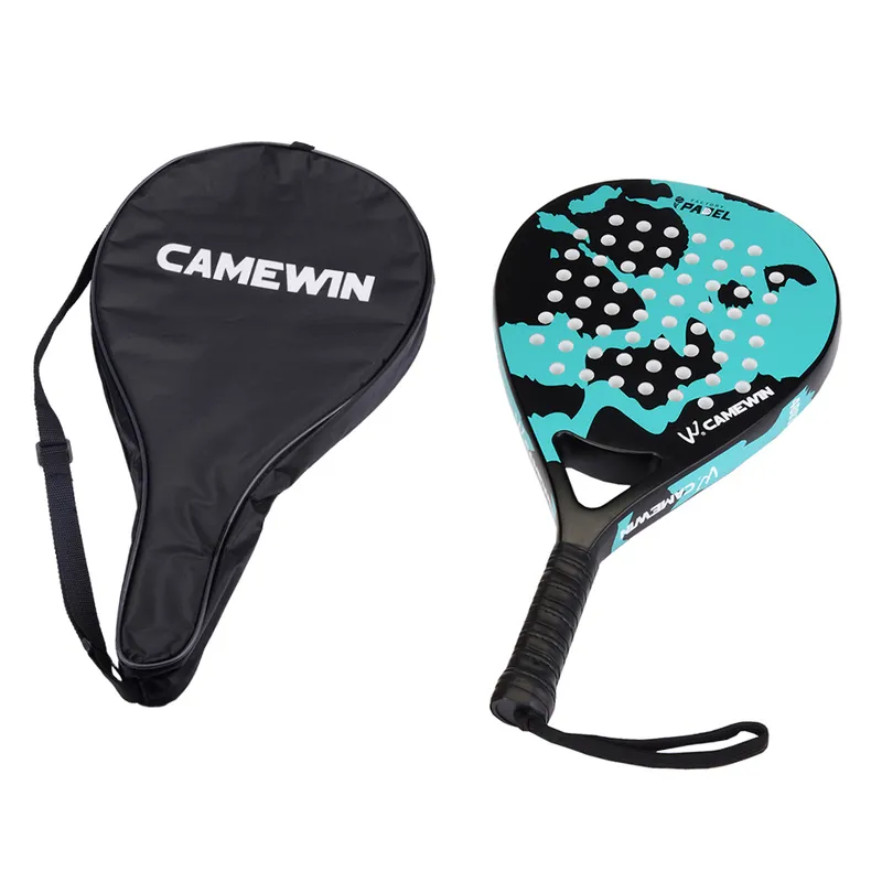 2021 profissional carbono fibra padel tênis raquete macio raquete de remo com capa 220210