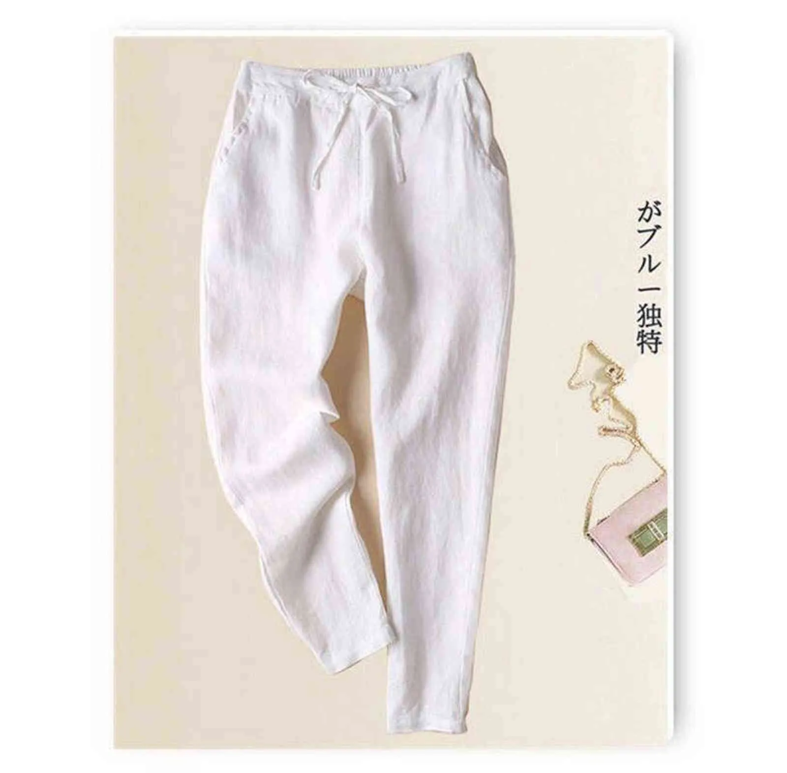 ShiMai femme printemps grande taille vêtements cheville femme pantalon S-5xl dames décontracté Streetwear surdimensionné coton ligne pantalon 211115
