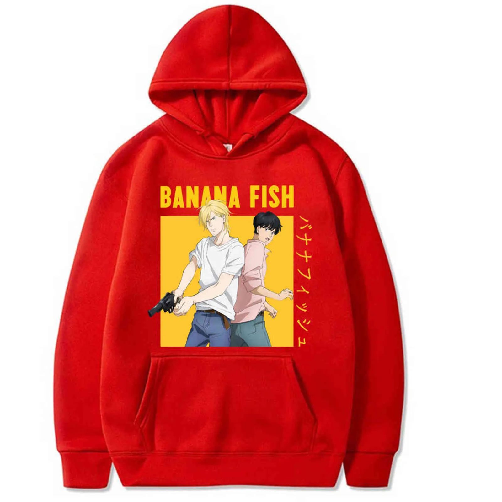 Harajuku Banana Fish anime Hoodie Hommes / Femmes Casual Hoodies Sweat Pull Streetwear Vêtements Y211122