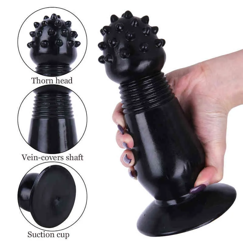 Nxy Anal Toys Super Large Beads Big Dildo Sex for Men Women Gay Huge Butt Plug Prostate Massage Giant Anus Dilator with Suction Cup 1218