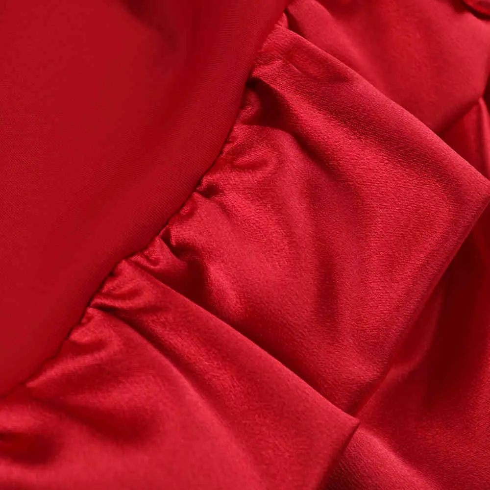 Женщины Красное платье Свободные V-образные шеи с длинными рукавами.