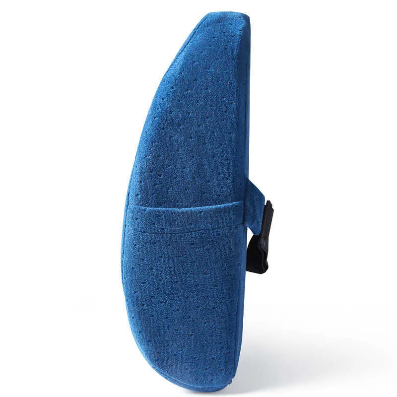 Oreiller orthopédique Coussin de voiture Massage Mousse à mémoire sous le dos pour chaises Grand soulagement du dos Coussin de soins de santé à rebond lent 210611