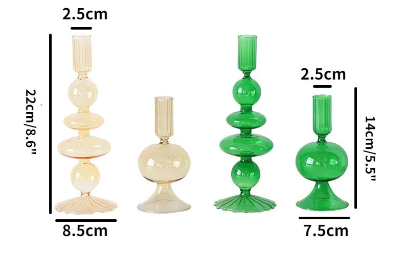 Nordic Artist Style Candle Holders Candlestick Wedding Table Centerpieces Fashion Decoration for Home Designers Crystal Glass 220226