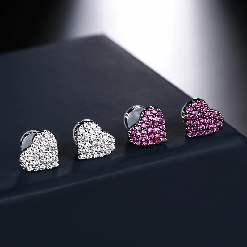 UMGODLY Luxus Marke Voll Micro Zirkonia Herz Form Stud Ohrringe Frauen Mode Yao Chen Sammlung Schmuck