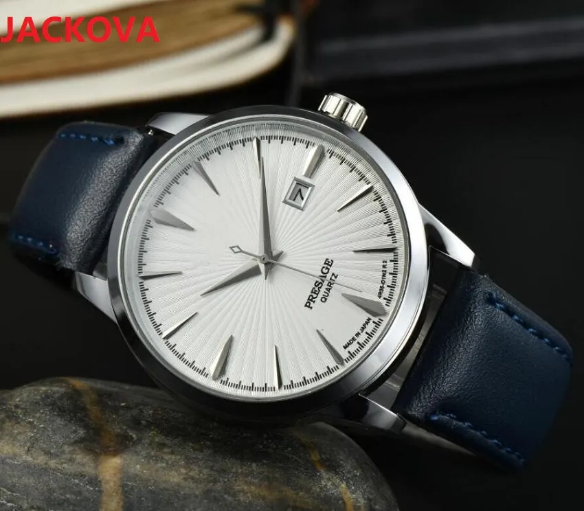 Zakelijke trend high-end rundlederen horloges Heren Chronograaf cocktail kleurserie volledig roestvrij staal Europees topmerk clock194m
