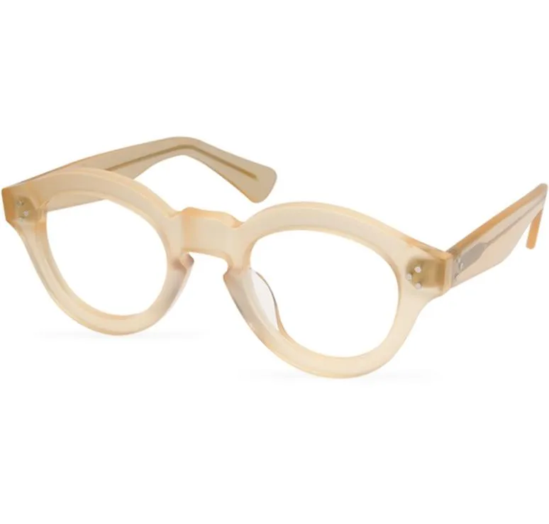 Armação de óculos ópticos masculina, armação grossa de óculos vintage fashion redonda para mulheres a máscara artesanal óculos de miopia272p