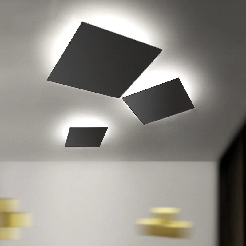 Plafonniers Lampe LED Moderne Minimaliste Pour Salon Étude Chambre Couloir Intérieur Carré Noir Décor À La Maison Design Lumière Fixtu330l