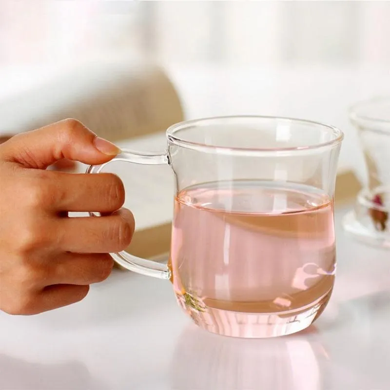 Caneca de leite de vidro transparente, xícara de chá, café, bule, chaleira com infusor f 50jd, copos de vinho 230u