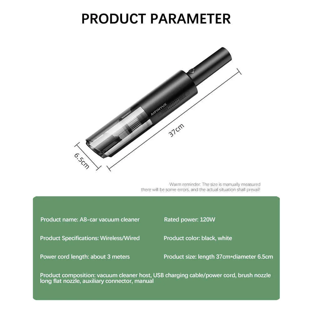 携帯用無線120W 6000PA車の掃除機USB充電式ハウス吸引洗浄家の家車のための手持ち型の掃除機
