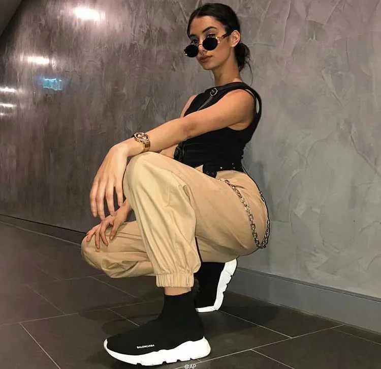 Pantalons pour femmes Street Style Cargo Pants cargo Loose Straight Leg Lounge avec taille haute Bundle Y2K pour les femmes Q0801