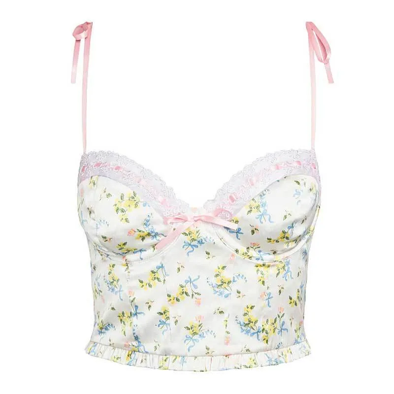 Inspiré bustier sexy satin imprimé floral bretelles d'été mini fête nouvelle robe de boîte de nuit pour les femmes 210412