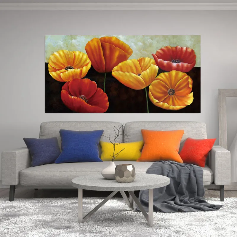 Große größe schöne blume malerei wandkunst leinwand drucken abstrakte poster für wohnzimmer schlafzimmer dekoration cuadros kein frame