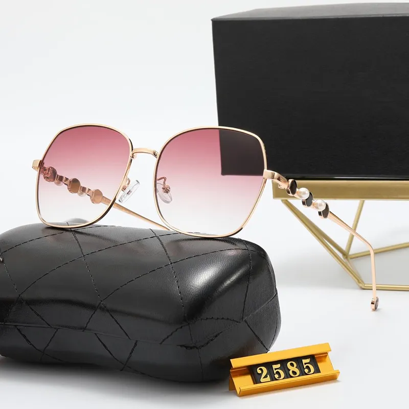 whole women sunglasses latest simple metal big frame exquisite pearl modified temples fashion accessories black pink Ocean col227G