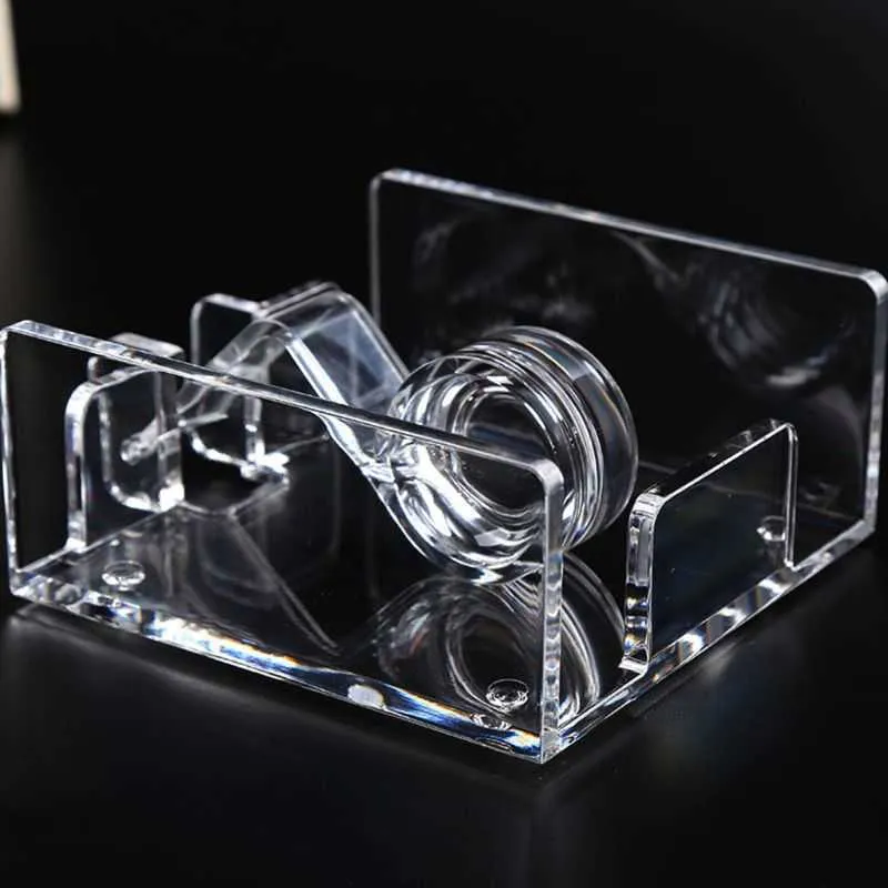 Square Clear Acrylcocktail Serviettenhalter Papier Serviette Spender Tissue Box Bar Caddy für Esstisch El Home Decor 2108186783256