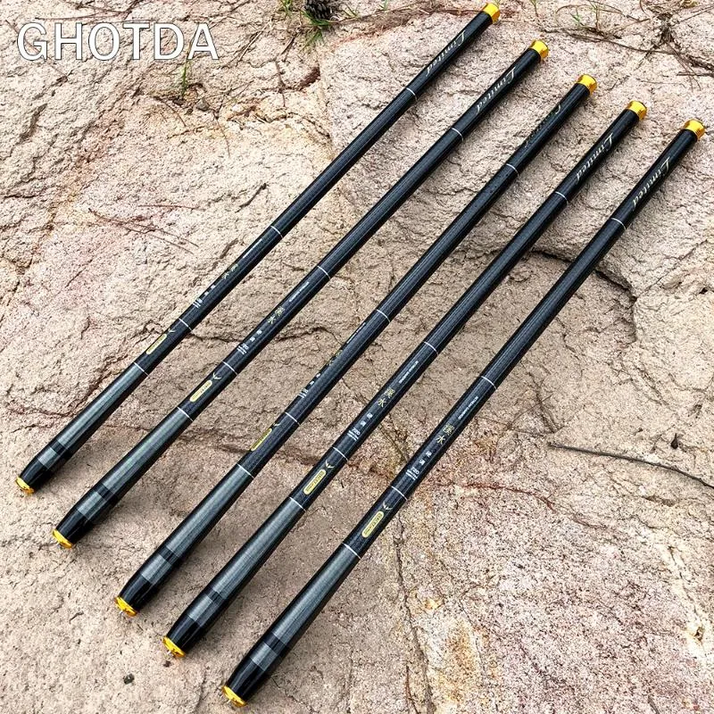 Boat Fishing Rods GDA Carbon Fiber Rod Stream Hand Pole Carp Feeder Tenkara 3 6-7 2m259c