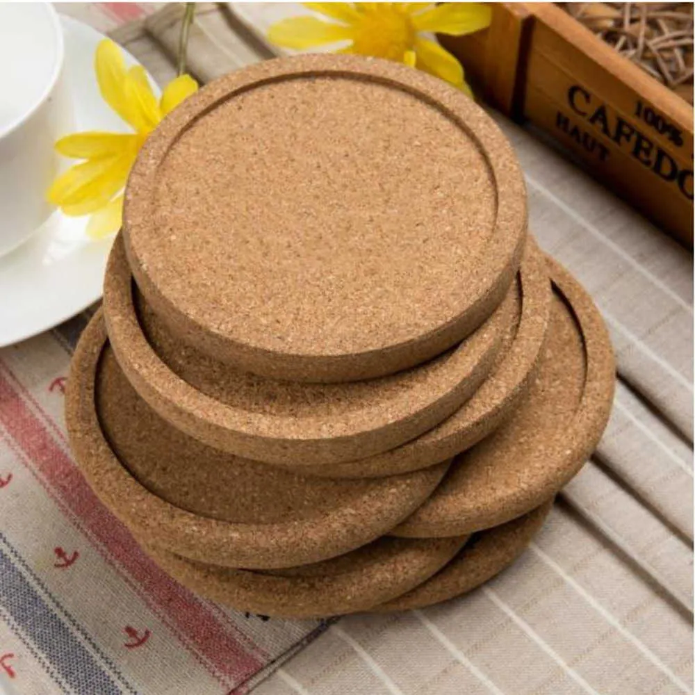 200 pçs clássico redondo simples cortiça coasters beber vinho esteiras de cortiça bebida suco almofada para festa de casamento presente favor205f