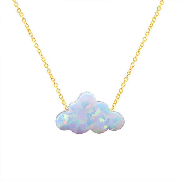 Collier en acrylique fait à la main en forme de nuage pour femmes, nouveau Design, avec chaîne en acier inoxydable, cadeau d'anniversaire, bijoux à la mode G1206