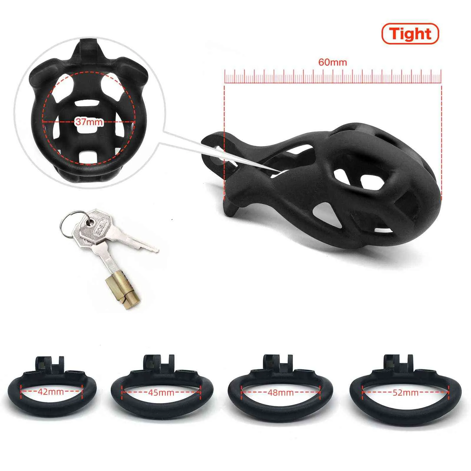 NXY Cockrangs Curved Male Cobra Chastity Device Kit Sexleksaker För Män Kukbur Penis Ring Plast Holy Trainer BDSM Vuxen Spel Butik 1124