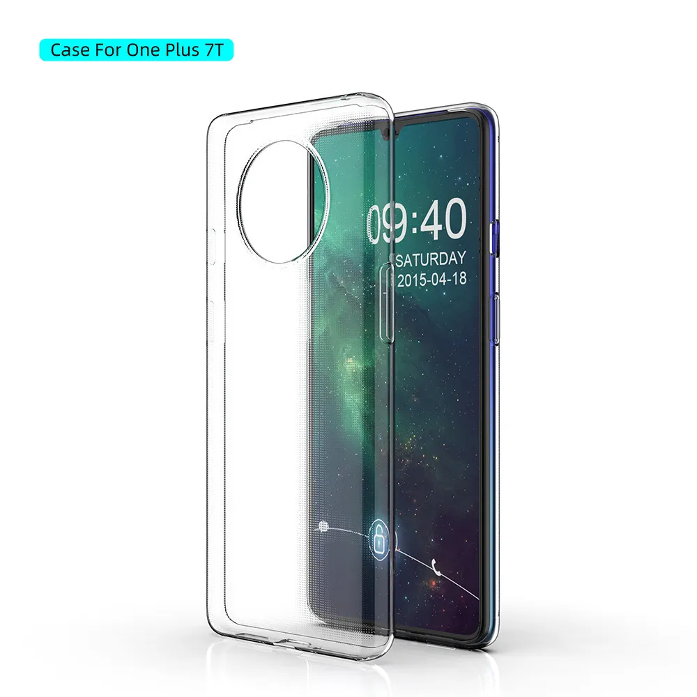 Custodie trasparenti OnePlus 7T Custodia morbida paraurti in silicone TPU OnePlus7T One Plus 7T 1 + 7T Cover posteriore trasparente