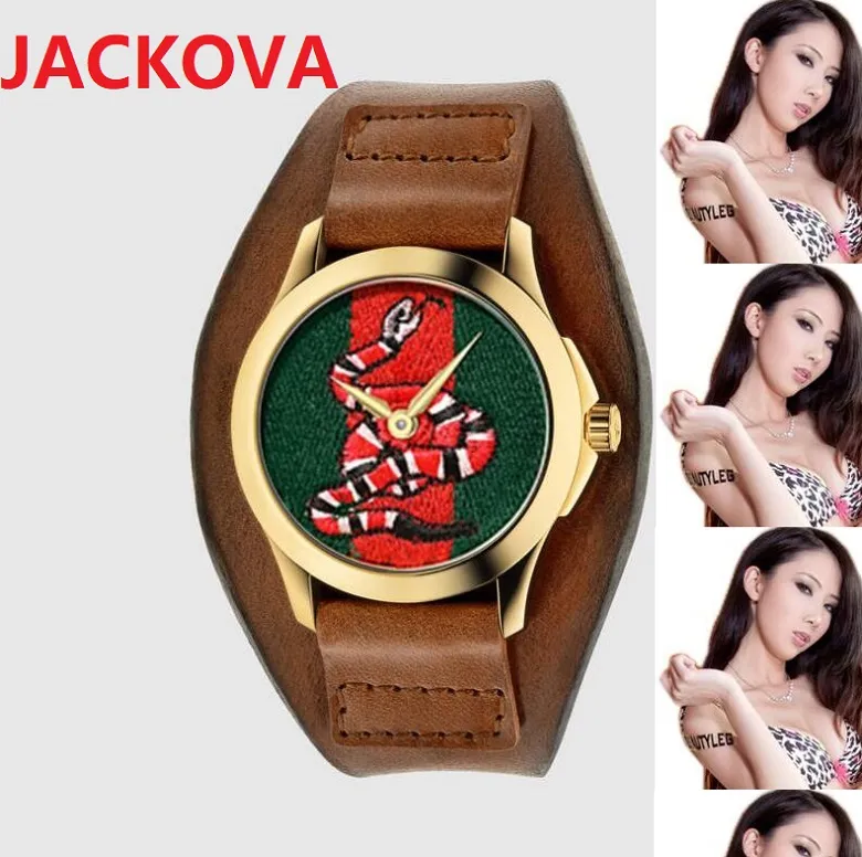 Famoso marchio di moda orologi donna uomo ape serpente modello tigre tessuto nylon cintura in pelle sportiva classico movimento al quarzo Coppia Lov273x