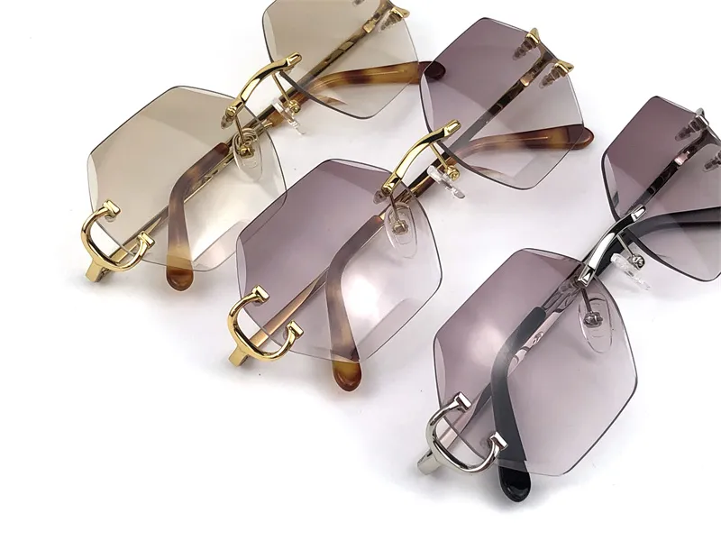Солнцезащитные очки новые ретро Пикадилли нерегулярные хрустальные линзы 0118 безрамочные модные авангардный дизайн uv400 светлые d243Y