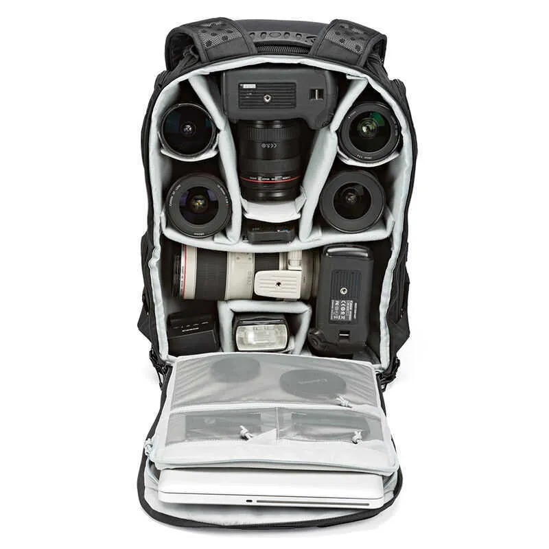 Vente en gros Lowepro ProTactic 350 AW DSLR Camera Po Bag Véritable sac à dos pour ordinateur portable avec couverture tous temps 210929
