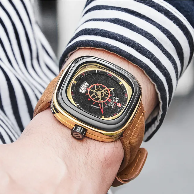 KADEMAN Брендовые модные модные мужские часы с большим циферблатом 45 мм, кварцевые часы с календарем, точные часы в пути, мужские наручные часы 9265u