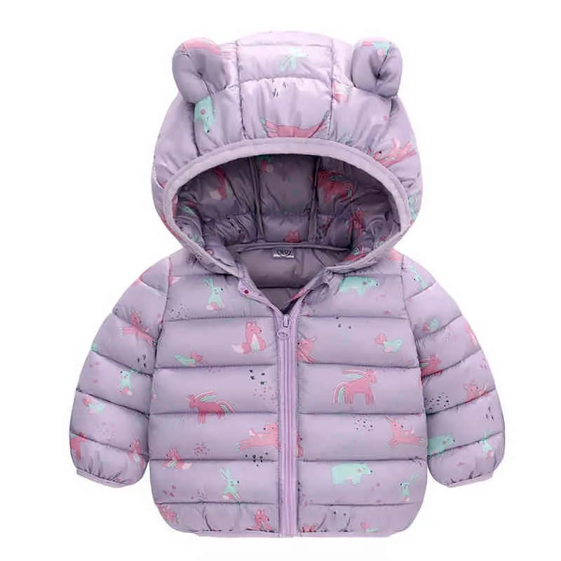 Neonate Piumini con cappuccio bambini Cartoon Dinosuar Cappotti Autunno Ragazzi Warm Top Bambino Cerniera Capispalla JYF 211203