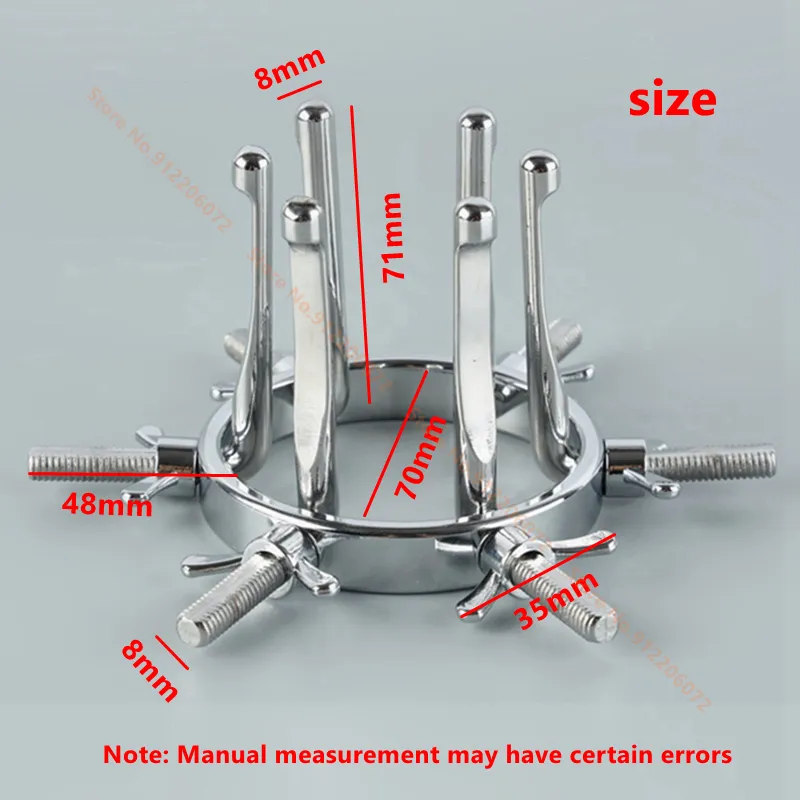 Massage en acier inoxydable métallique anal écran à écran creux de dilator vaginal miroir miroir réglable taille bdsm retenue sexe t1076158