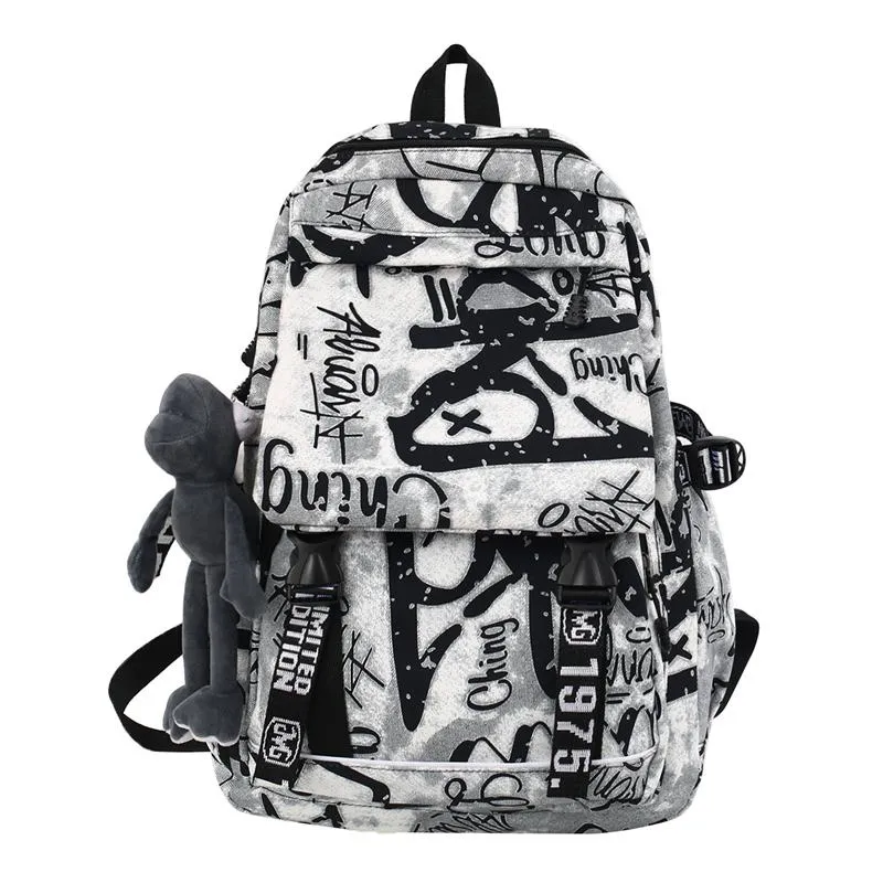 Skolväskor Fashion Girl Boy Backpack Notebook Bag Nylon Cool Student College Travel255Z