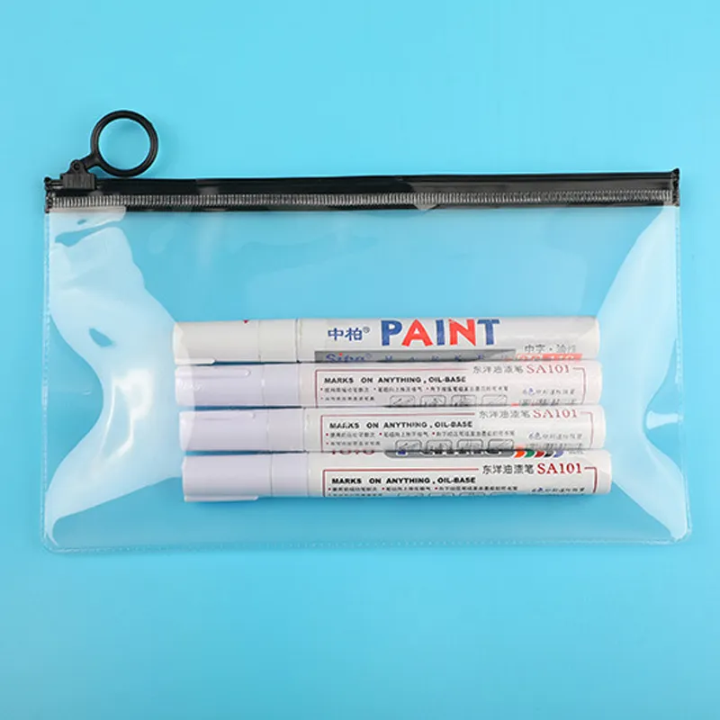 Kosmetik-Briefpapier-Aufbewahrungsstift-Beutel-Ring-gefrosteter transparenter PVC-Reißverschluss-Beutel-Großhandel