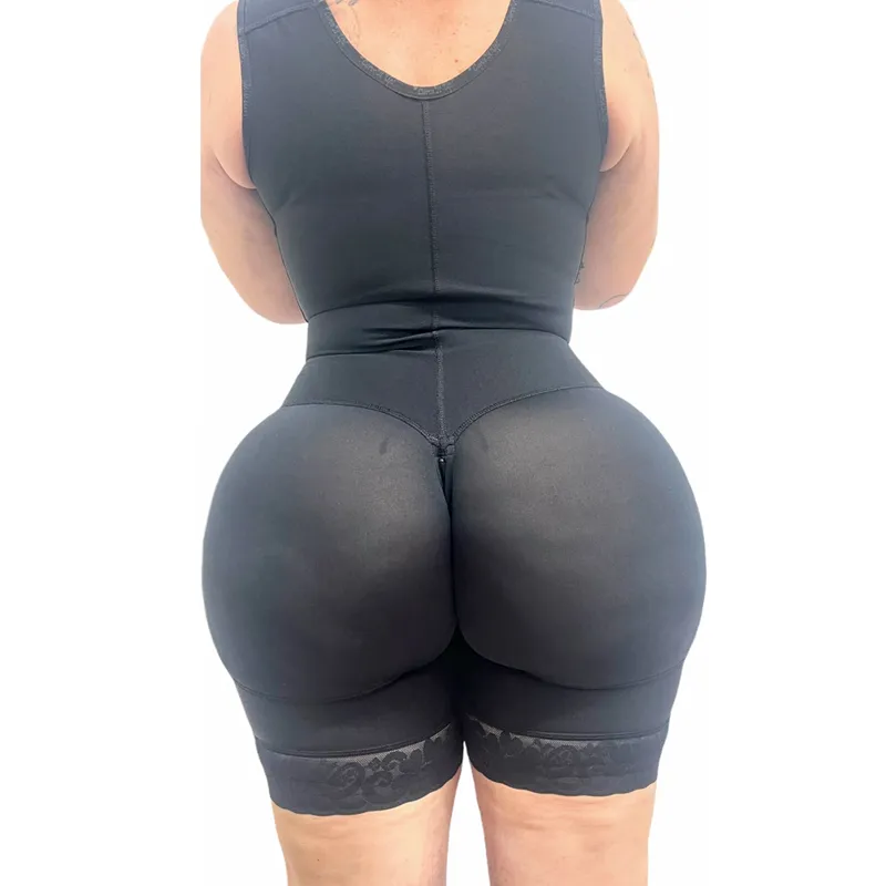 Quadris Butt Lifter Fechamento Frontal Curvas Charmosas Tecido de Malha Elástica Emagrecimento Fajas Lace Skims Kim Kardashian Compression Garment 220307