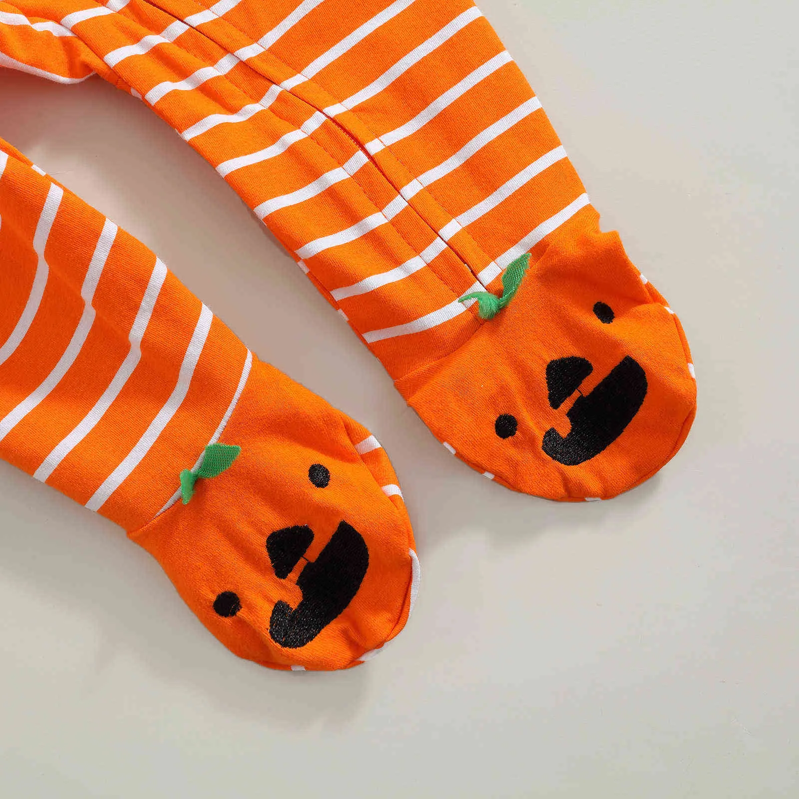 MABABY 3-12 M 1st Halloween Urodzony Dziewczynka Kostiumy Pasiasty Dyni Kombinezon Cute Pajacyków Party Odzież Pałąk D84 211101