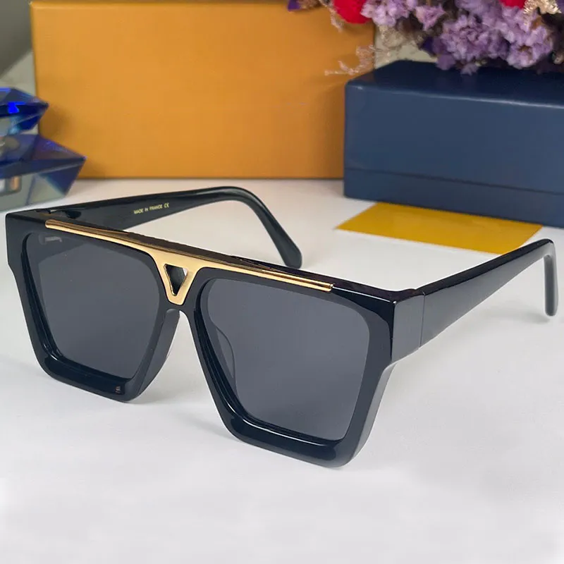 Designer Bevis Solglasögon Z1503W Mens Black or White Acetate Frame Beveled Front Z1502E med bokstäver graverade på linsen Patte273H