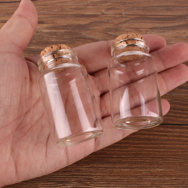 24 pièces 30*50*17mm 20ml Mini bouteilles en verre ing minuscules bocaux flacons avec bouchon en liège cadeau de mariage 210330