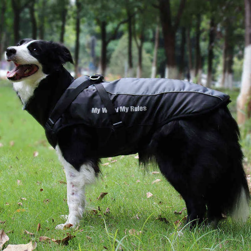 Grote huisdierkleding Winter warme katoenen hondenjas harnas voor middelgrote grote S Franse bulldog jas vest 211027