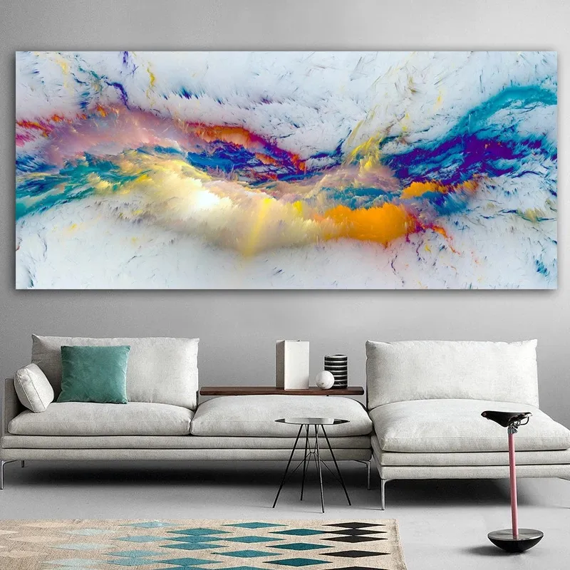 Colorful Clouds Abstract Oil Painting Think Independe Posters and Prints Landscape Art Canvas Painting Wall Art Picture for Living2111325